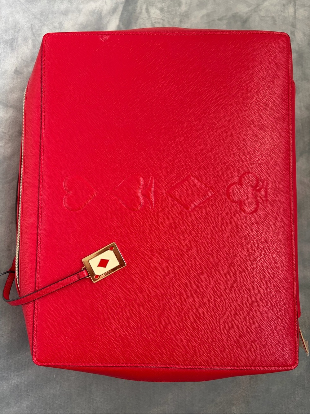 Estée Lauder train-case with metal tag